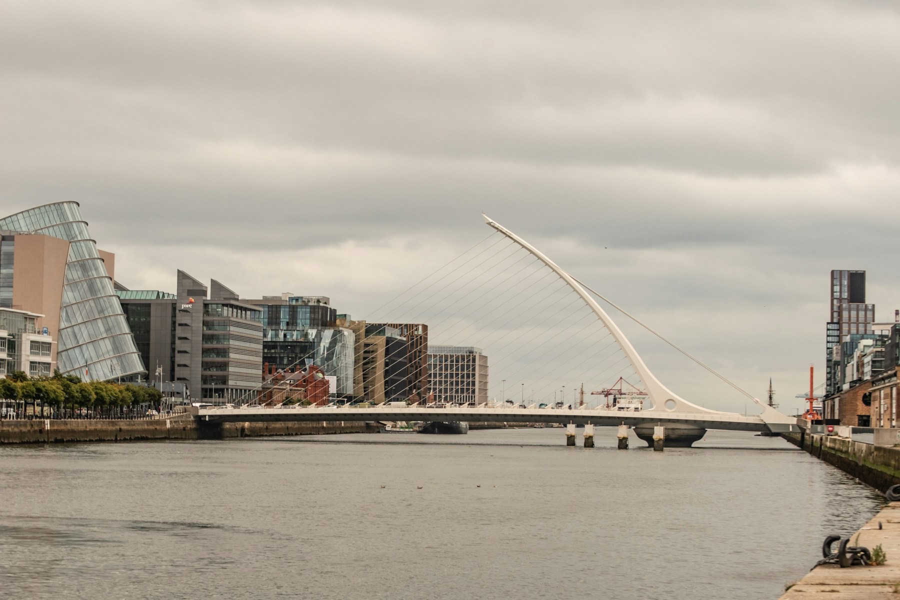 The Samuel Beckett Bridge over the River Liffey in Dublin's docklands