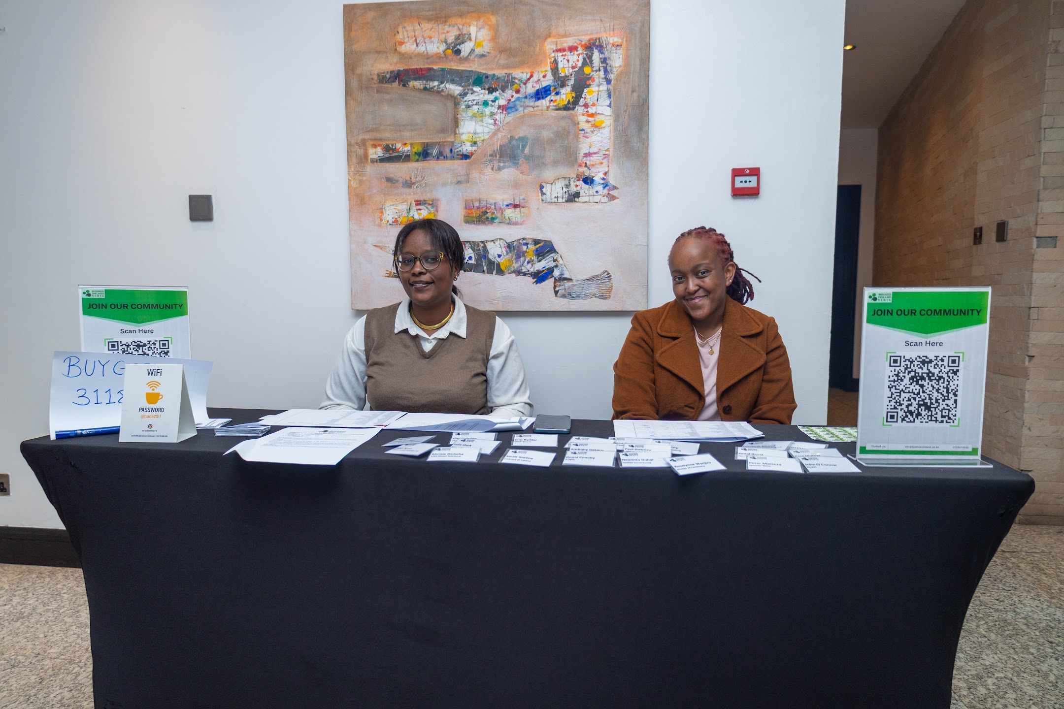 Chamber hosts at a registration table
