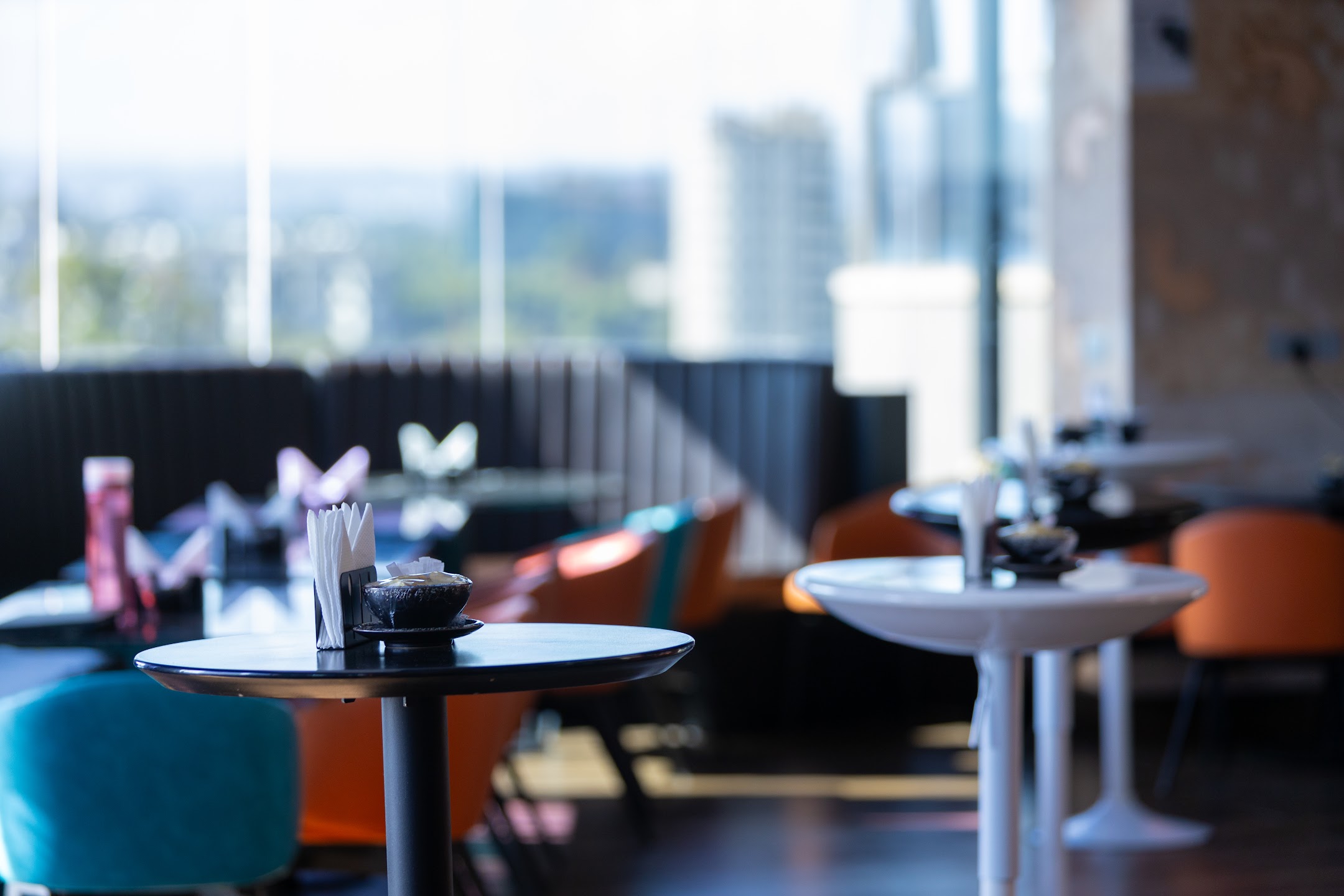 A lounge prepared for a Chamber networking event