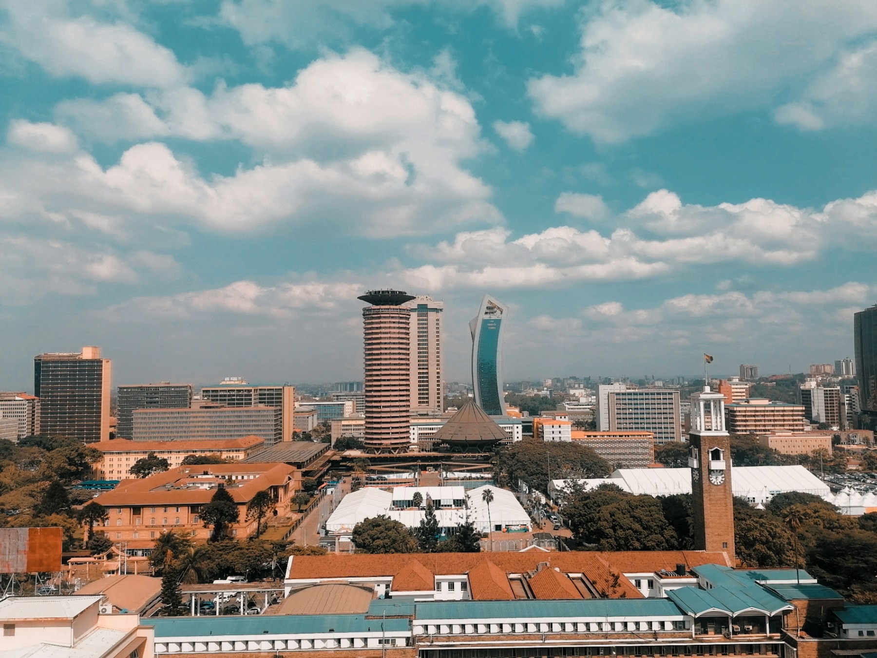 Nairobi city centre on a bright day